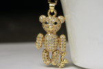Bär Halskette vergoldet Zirkonia Mutter Kind Teddy Baby Geschenk für Frauen